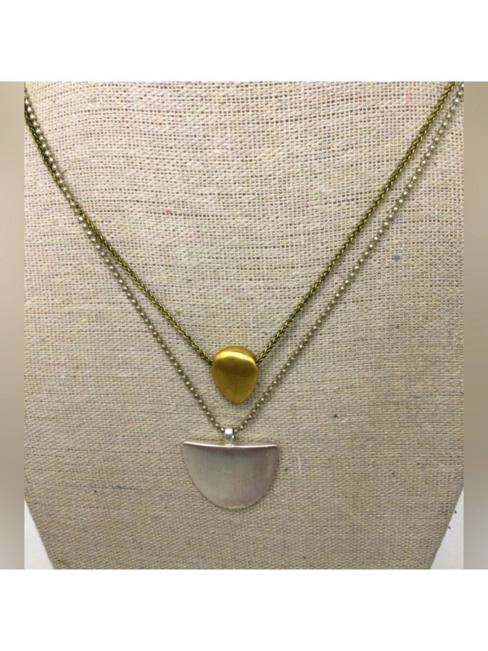 Lucky Brand Two-Tone Double Strand Necklace 18"